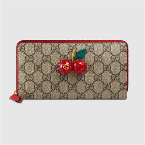 gucci gg cherries zip around wallet